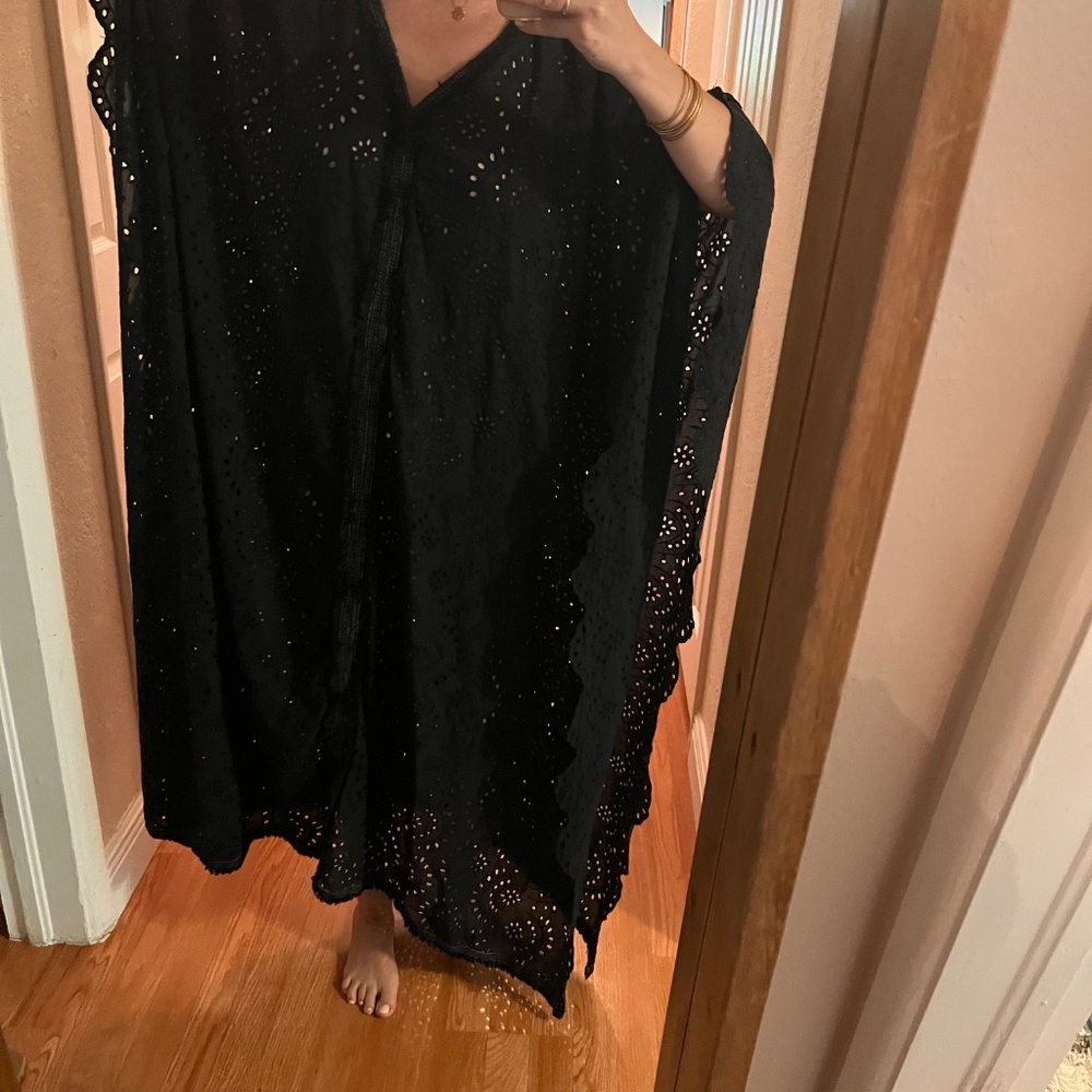 Black Cotton Caftan/kaftan summer essential - Picture 2 of 5
